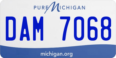 MI license plate DAM7068