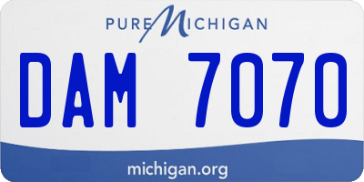 MI license plate DAM7070