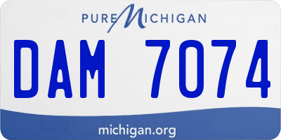 MI license plate DAM7074