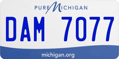 MI license plate DAM7077