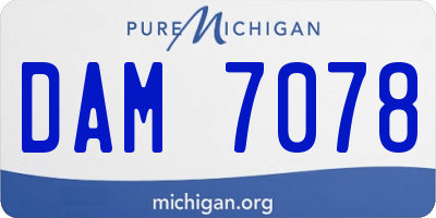 MI license plate DAM7078