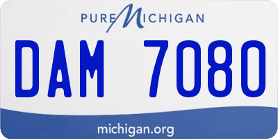 MI license plate DAM7080