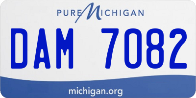 MI license plate DAM7082
