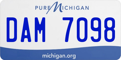 MI license plate DAM7098