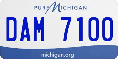 MI license plate DAM7100
