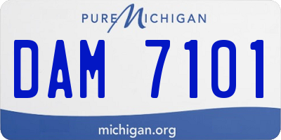 MI license plate DAM7101