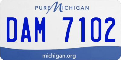 MI license plate DAM7102