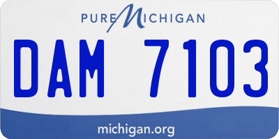 MI license plate DAM7103