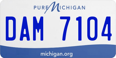MI license plate DAM7104