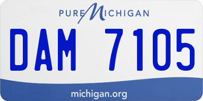 MI license plate DAM7105