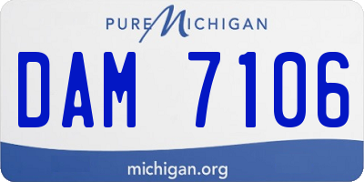 MI license plate DAM7106