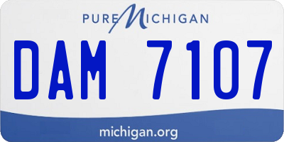 MI license plate DAM7107
