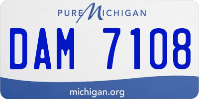 MI license plate DAM7108