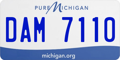 MI license plate DAM7110
