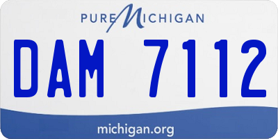 MI license plate DAM7112