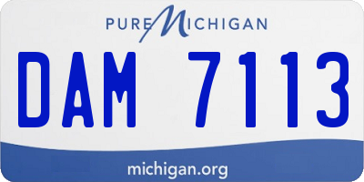 MI license plate DAM7113