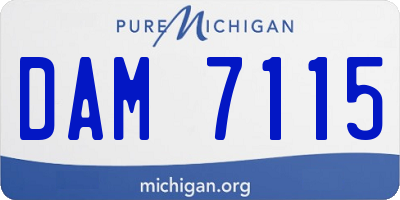 MI license plate DAM7115