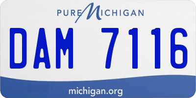 MI license plate DAM7116