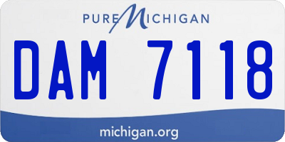 MI license plate DAM7118