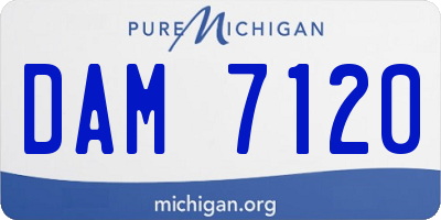 MI license plate DAM7120