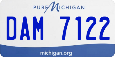 MI license plate DAM7122