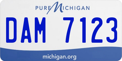 MI license plate DAM7123