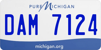 MI license plate DAM7124
