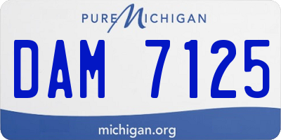 MI license plate DAM7125