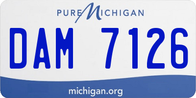MI license plate DAM7126