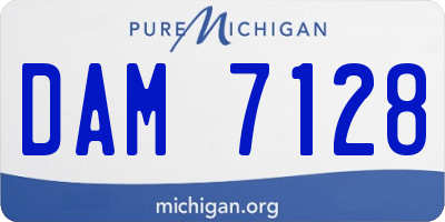 MI license plate DAM7128