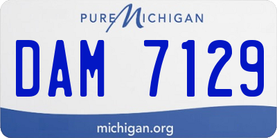 MI license plate DAM7129