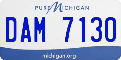 MI license plate DAM7130