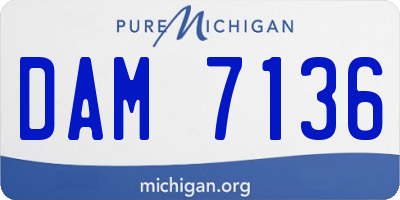 MI license plate DAM7136
