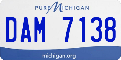 MI license plate DAM7138