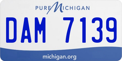 MI license plate DAM7139