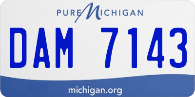 MI license plate DAM7143