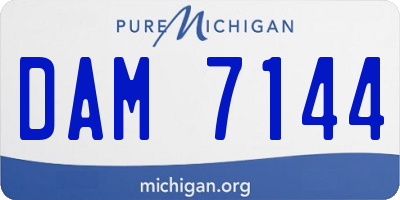 MI license plate DAM7144