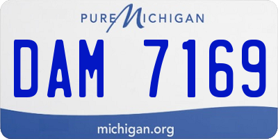 MI license plate DAM7169