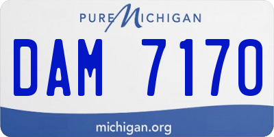 MI license plate DAM7170