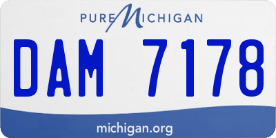 MI license plate DAM7178
