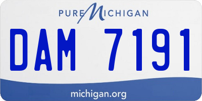 MI license plate DAM7191