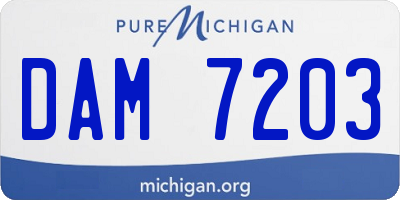 MI license plate DAM7203