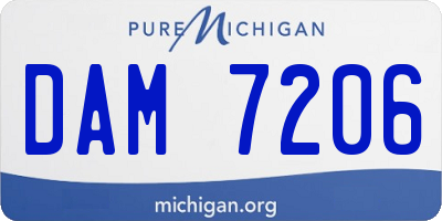 MI license plate DAM7206