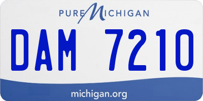 MI license plate DAM7210