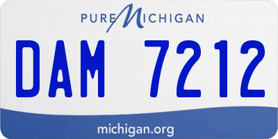 MI license plate DAM7212