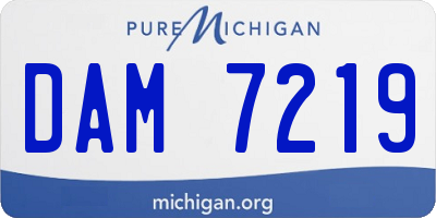 MI license plate DAM7219