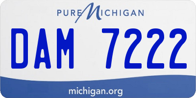 MI license plate DAM7222