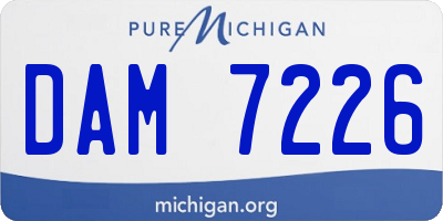 MI license plate DAM7226