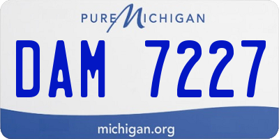 MI license plate DAM7227