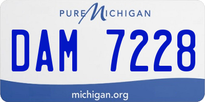 MI license plate DAM7228